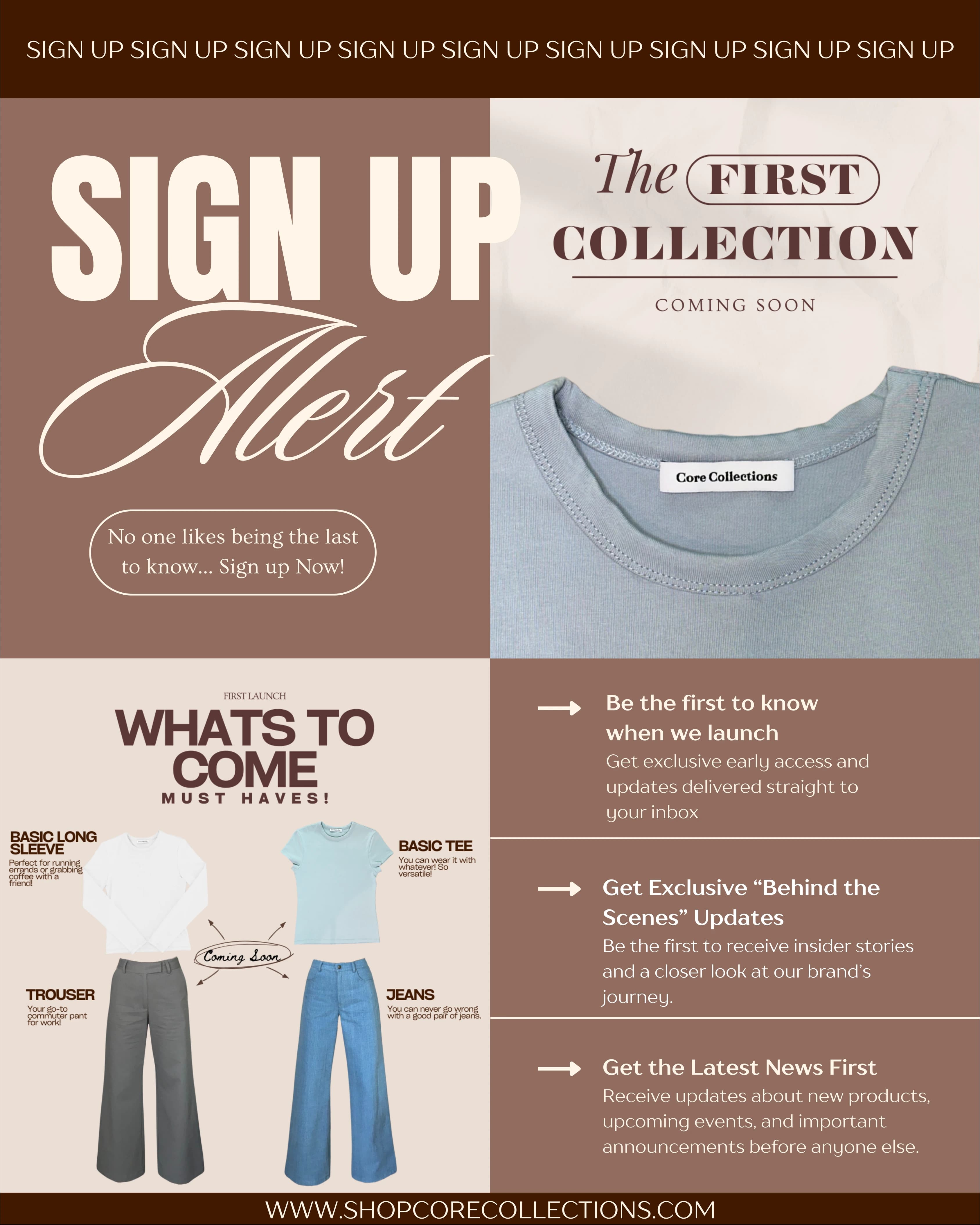 Core Collections newsletter signup